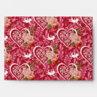 Vintage Valentine's Day Floral Heart Motif