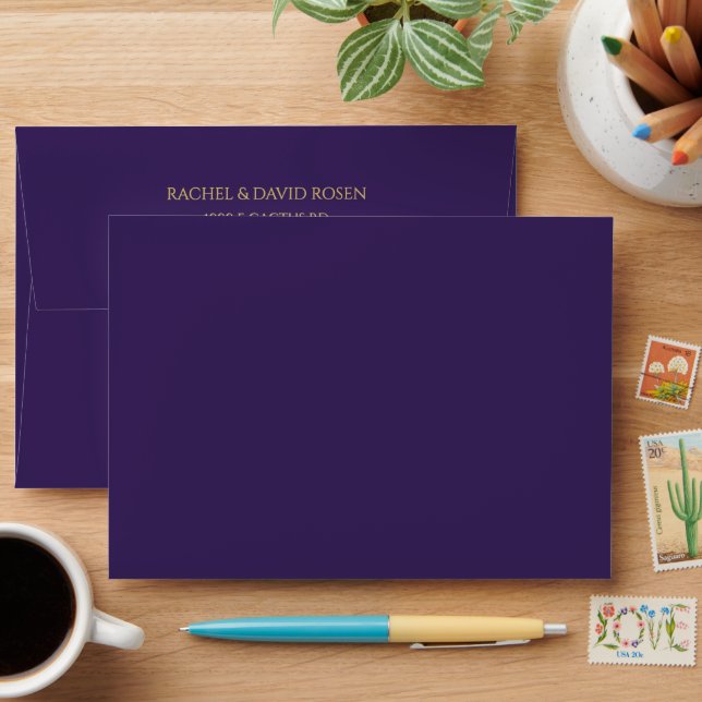 Enveloppe Violet et Or (Desk)