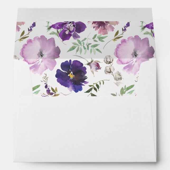 Enveloppe Violet - Lavande & Violet Floral 1 (Dos (Bas))