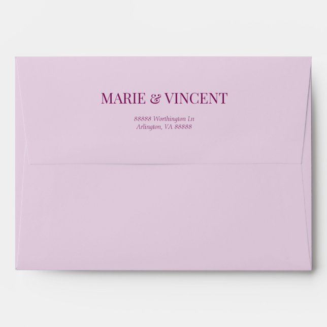 Enveloppe Violet Magenta Purple Floral Fleurs Mariage (Dos (Haut rabat))