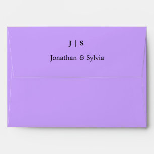 Enveloppe Violet violet Monogrammes Nom Cool coloré Mariage