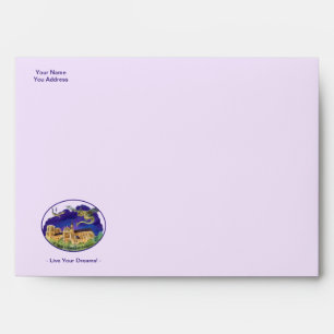 Enveloppe violette Gargoyle Notre Dame - Paris Rêv