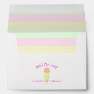 Enveloppe Voici l'anniversaire d'été de la crème glacée Scoo