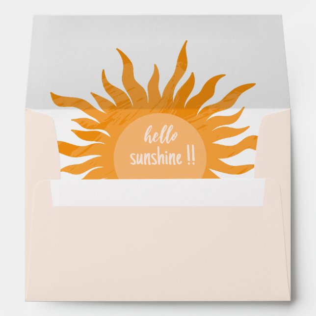 Enveloppe Voici le fils baby shower Sunshine de Boho (Dos (Bas))