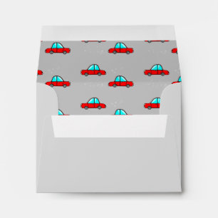 Enveloppe Voitures rouges en gris