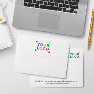 Enveloppe Votre logo ici Entreprise minimaliste Contact Blan
