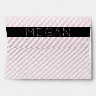 Enveloppe Votre nom Blanc mince et Rose subtil Ombre Strip