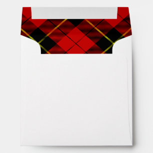 Enveloppe Wallace tartan rouge noir plaid