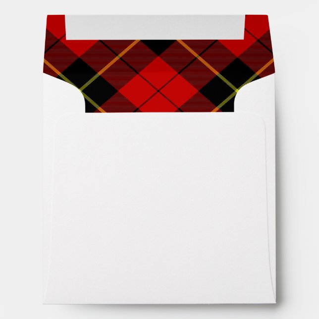 Enveloppe Wallace tartan rouge noir plaid (Dos (Bas))
