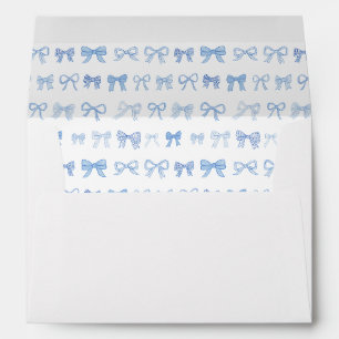 Enveloppe Watercolor Coquette Bows Boy Baby shower Party