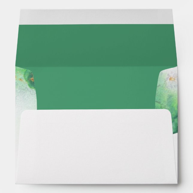 Enveloppe Watercolor Emerald Gold Geode JustCards™ (Dos (Bas))