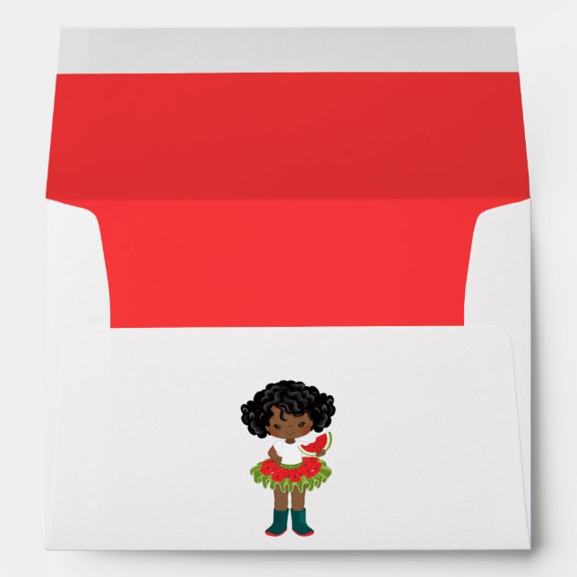 Enveloppe Watermelon Tutu American Black Girl (Dos (Bas))