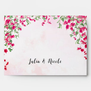 Enveloppe Wedding shower forestier tropical des Bougainvilli