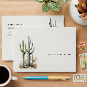 Enveloppe Western Boho Cactus Mariage du paysage du désert
