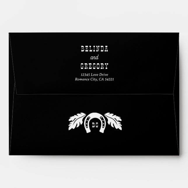 Enveloppe Western Country Cowboy Mariage rustique Invitation (Dos (Haut rabat))