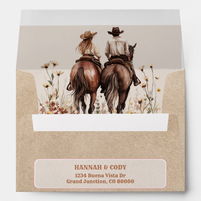 Enveloppe Western Horse Lovers Save the Date Envelope (Dos (Bas))