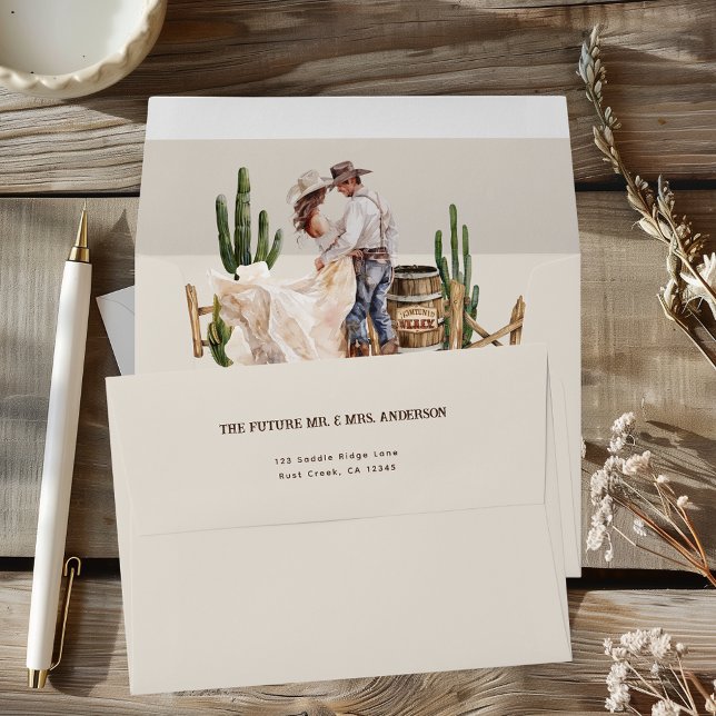 Enveloppe Western Ranch Faire-part de mariage (Créateur téléchargé)