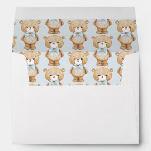 Enveloppe Whimsical Blue Teddy Bear Baby Boy Shoy Anniversai