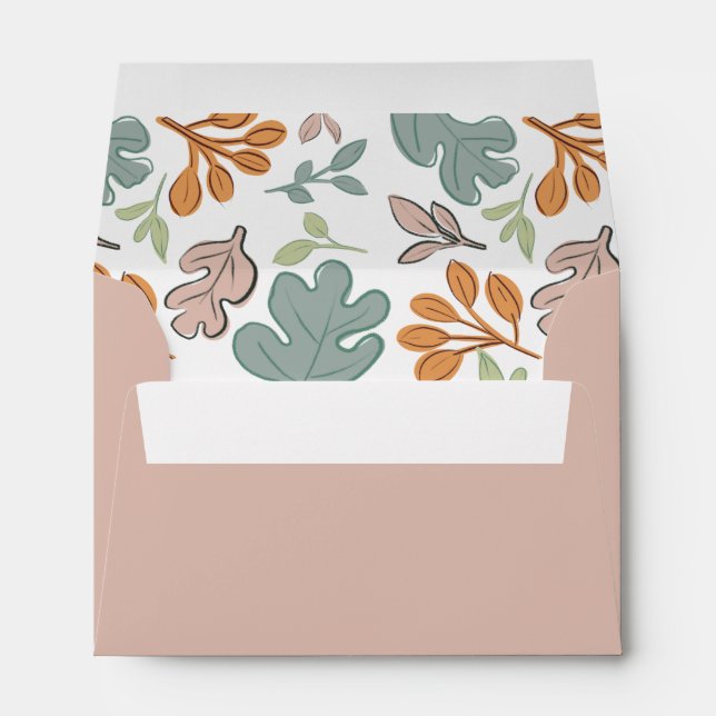Enveloppe Whimsical Coloré Pastel Motif d'automne (Dos (Bas))