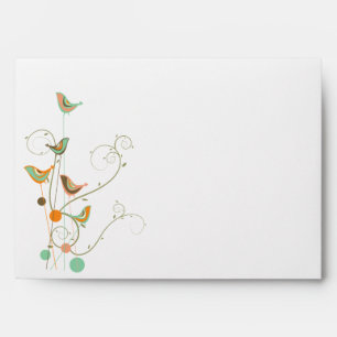 Enveloppe Whimsical Colorful Oiseaux D'Été Et Tourbillons Ch
