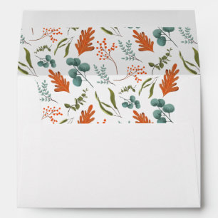 Enveloppe Whimsical Fall Botanical Motif Adresse de retour