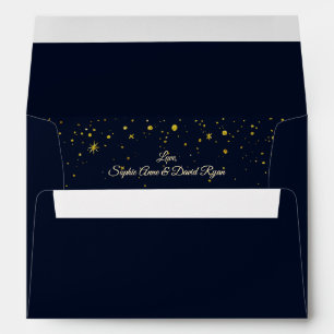 Enveloppe Whimsical Gold Starry Mariage de nuit