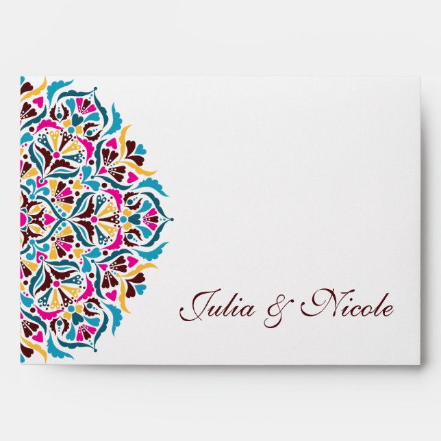 Enveloppe Whimsical Luxury ivoire Floral Style Mariage front (Devant)