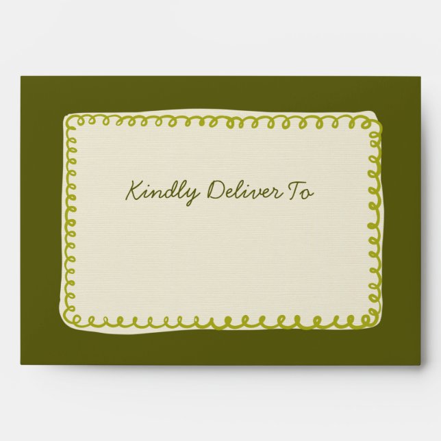 Enveloppe Whimsical moderne rose et Mariage vert (Devant)
