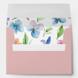 Enveloppe Whimsical Pastel Fleur sauvage Blush mariage