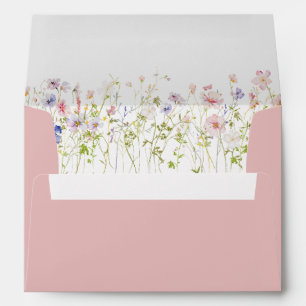 Enveloppe Whimsical Pastel Fleur sauvage rose pâle