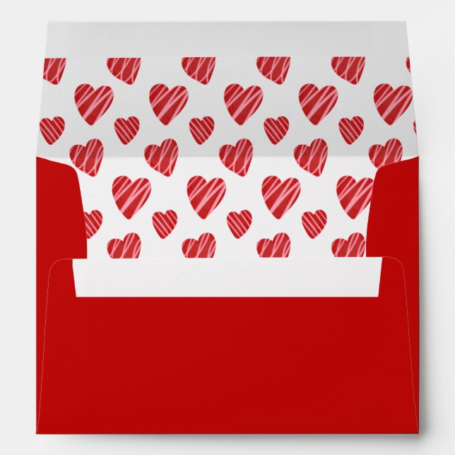 Enveloppe Whimsical Red Hearts Saint-Valentin (Dos (Bas))