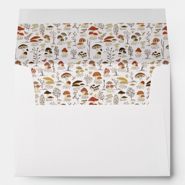Enveloppe Whimsical Woodland Champhrooms Motif (Dos (Bas))
