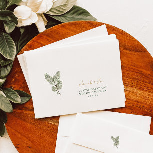 Enveloppe Whimssical Green et Gold Pine Cone Mariage