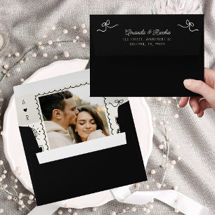 Enveloppe Whimsun Fun Quirky French Monogram Mariage Photo