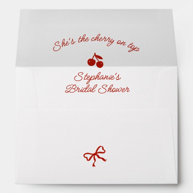 Enveloppe Whimsy Red Elle est la cerise sur la Fête des mari (Dos (Bas))