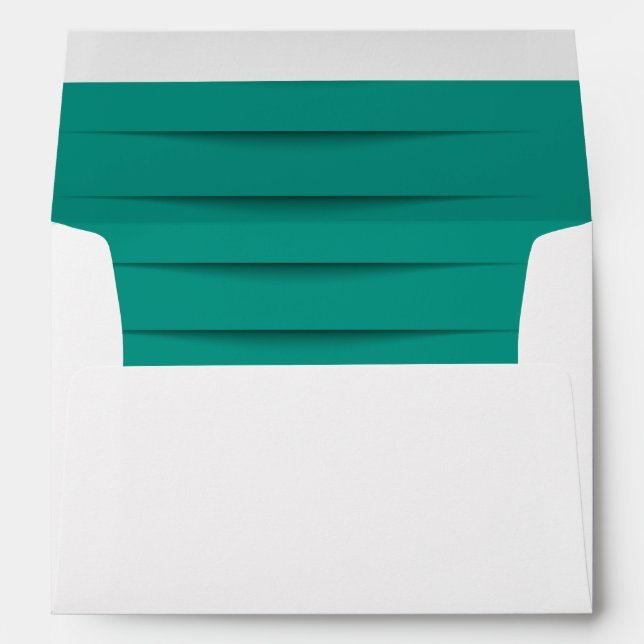 Enveloppe White Envelope with Green Striped Interior (Dos (Bas))