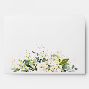 Enveloppe White Gold Botanical Floral Sage Élégant mariage