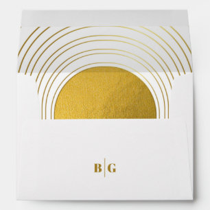 Enveloppe White & Gold Modern 5x7 Faire-part de mariage