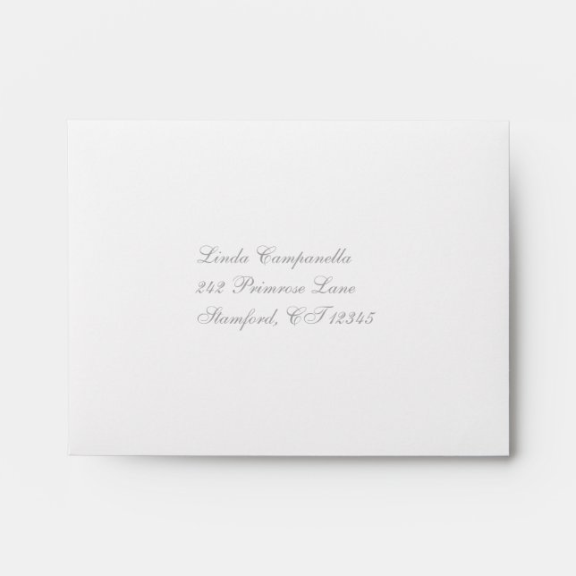 Enveloppe White Linen et Silver A2 pour carte de r (Devant)