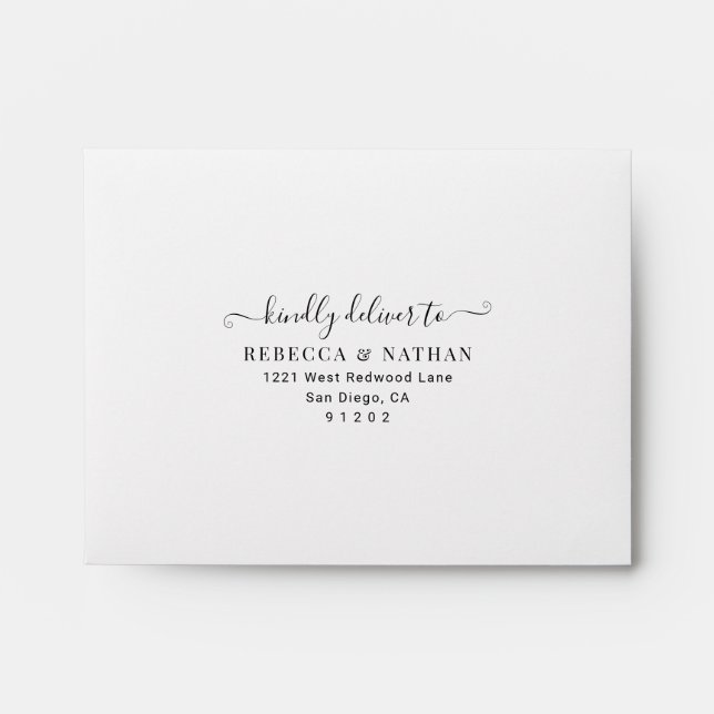 Enveloppe White & Sage Green Adresse de retour Mariage RSVP (Devant)