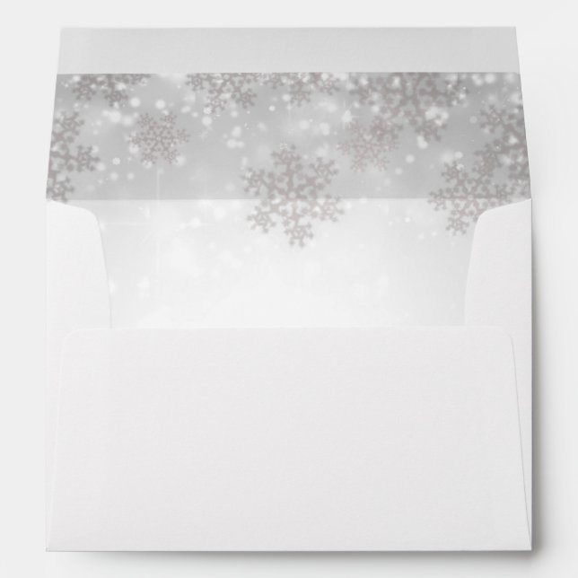 Enveloppe White Snowflakes Winter Wonderland Mariage (Dos (Bas))