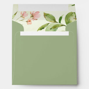 Enveloppe Wild Green Foliage Pre-Printed Return Adresse