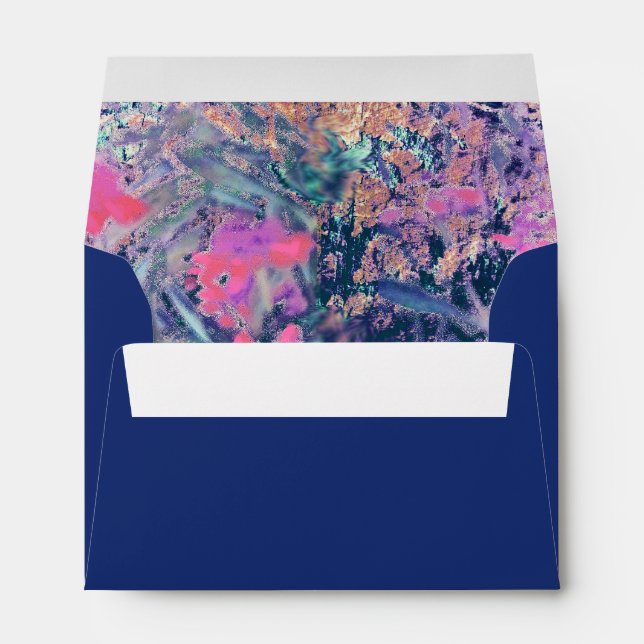 Enveloppe Wildflower Field Impressionism-Blue Pink (Dos (Bas))