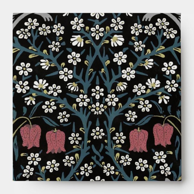 Enveloppe William Morris Blackthorn Floral Art Nouveau (Devant)