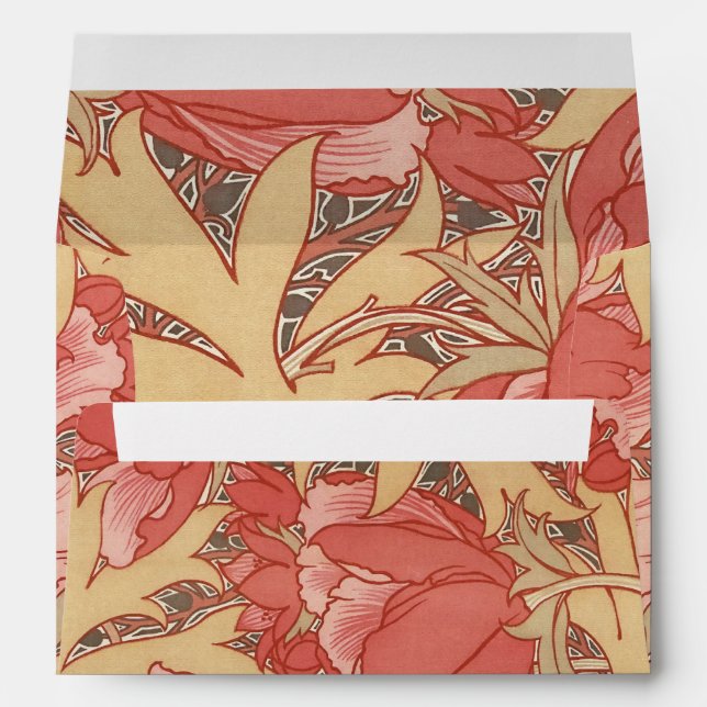 Enveloppe William Morris Poppies Floral Art (Dos (Bas))