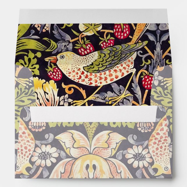 Enveloppe William Morris Strawberry Thief Floral Art nouveau (Dos (Bas))