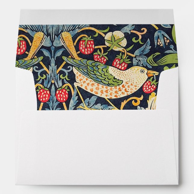 Enveloppe William Morris Strawberry Thief Motif floral (Dos (Bas))