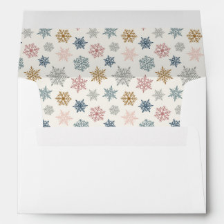 Enveloppe Winter botanical pattern - Christmas holly lined