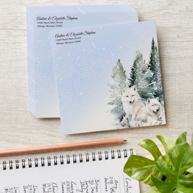 Enveloppe Winter Forest Watercolor Envelope (Stacked)
