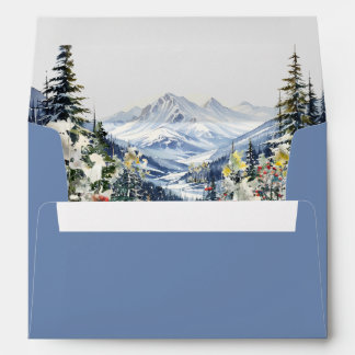 Enveloppe Winter Mountain Wedding Invitation